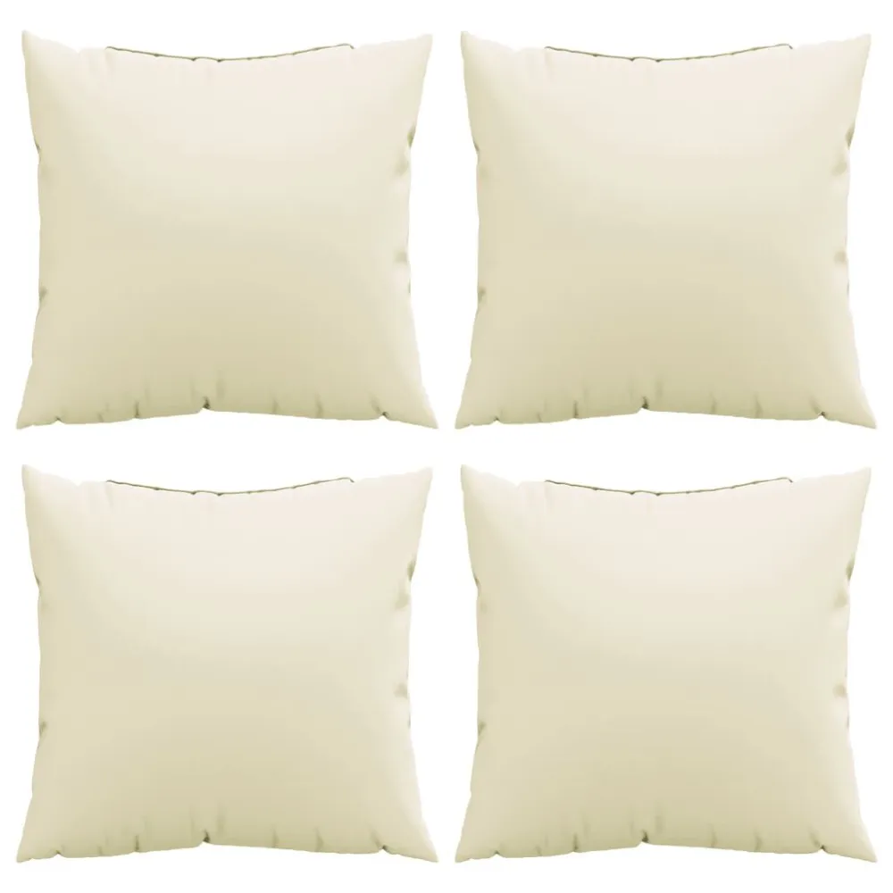 Almofadas de sofá 4 pcs 40x40 cm tecido cor creme | Decorativa | Antialérgica
