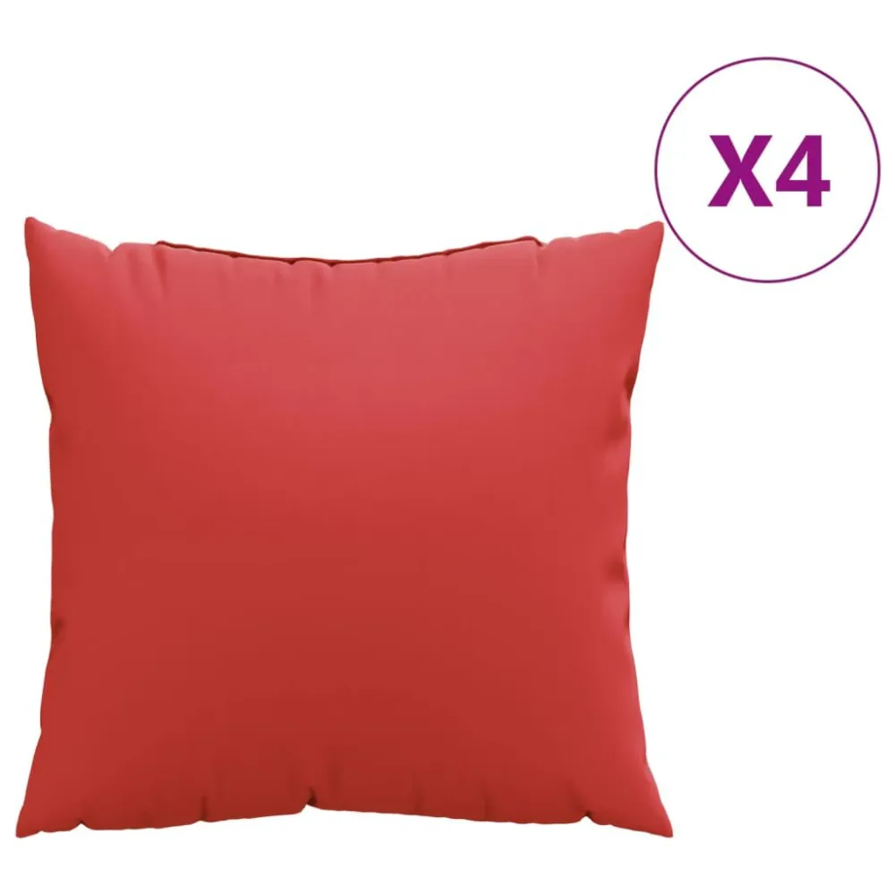 Almofadas de sofá 4 pcs 50x50 cm tecido vermelho Capas Removíveis