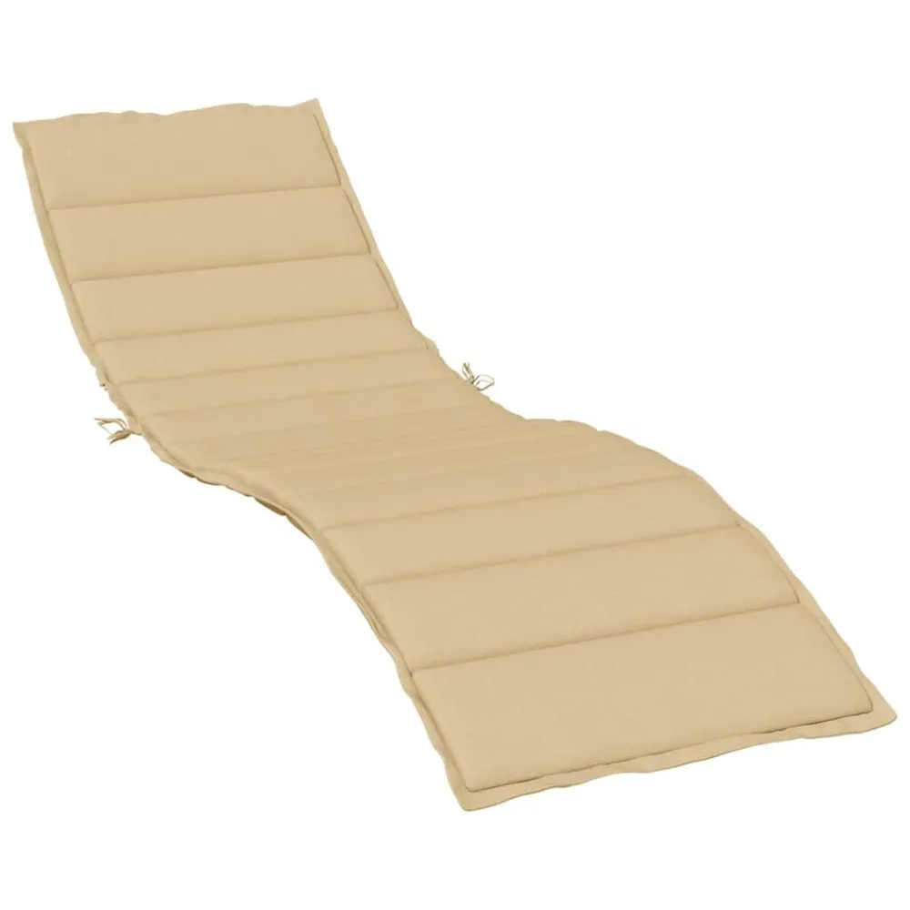 Almofadão para espreguiçadeira 200x60x4cm mesclado tecido bege Conjunto de 4