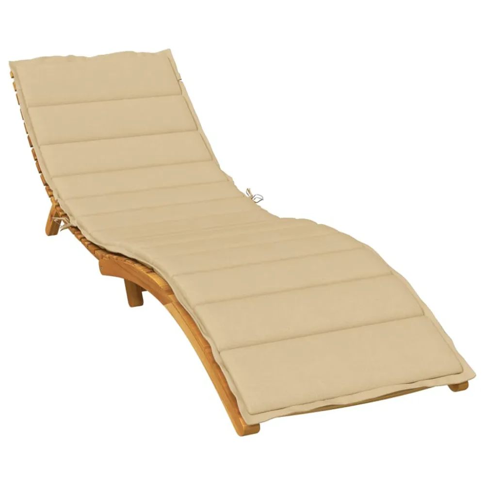 Almofadão para espreguiçadeira 200x60x4cm mesclado tecido bege Conjunto de 4