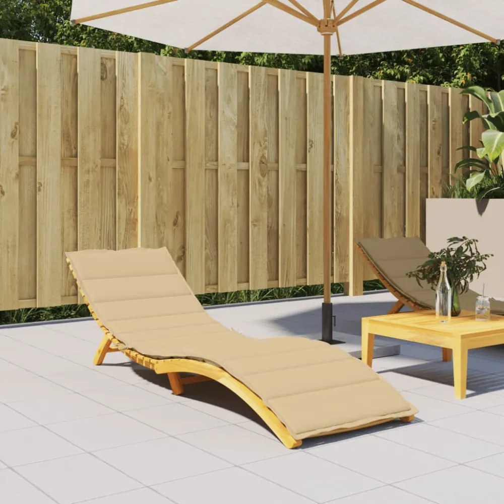 Almofadão para espreguiçadeira 200x60x4cm mesclado tecido bege Conjunto de 4