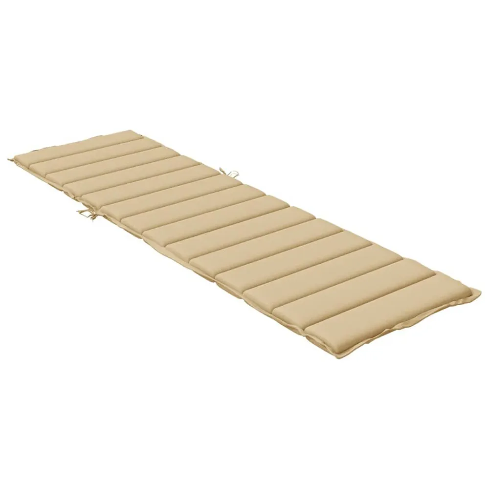 Almofadão para espreguiçadeira 200x60x4cm mesclado tecido bege Conjunto de 4