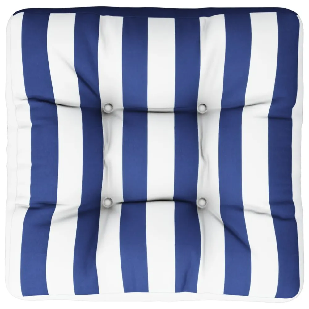 Almofadão para paletes 50x50x12 cm tecido riscas azul/branco para Sofá