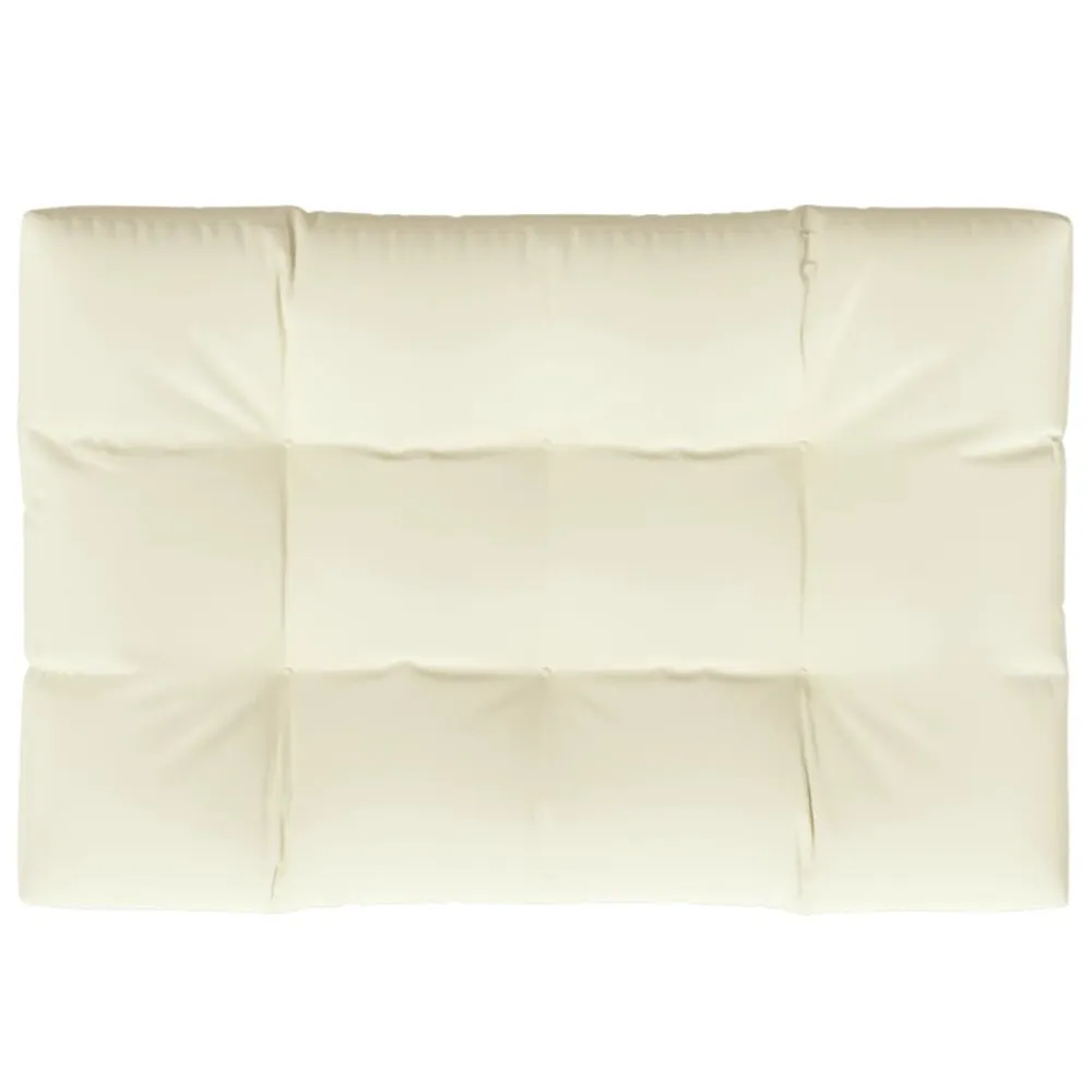 Almofadão para sofá de paletes 120x80x12 cm tecido creme Estampada