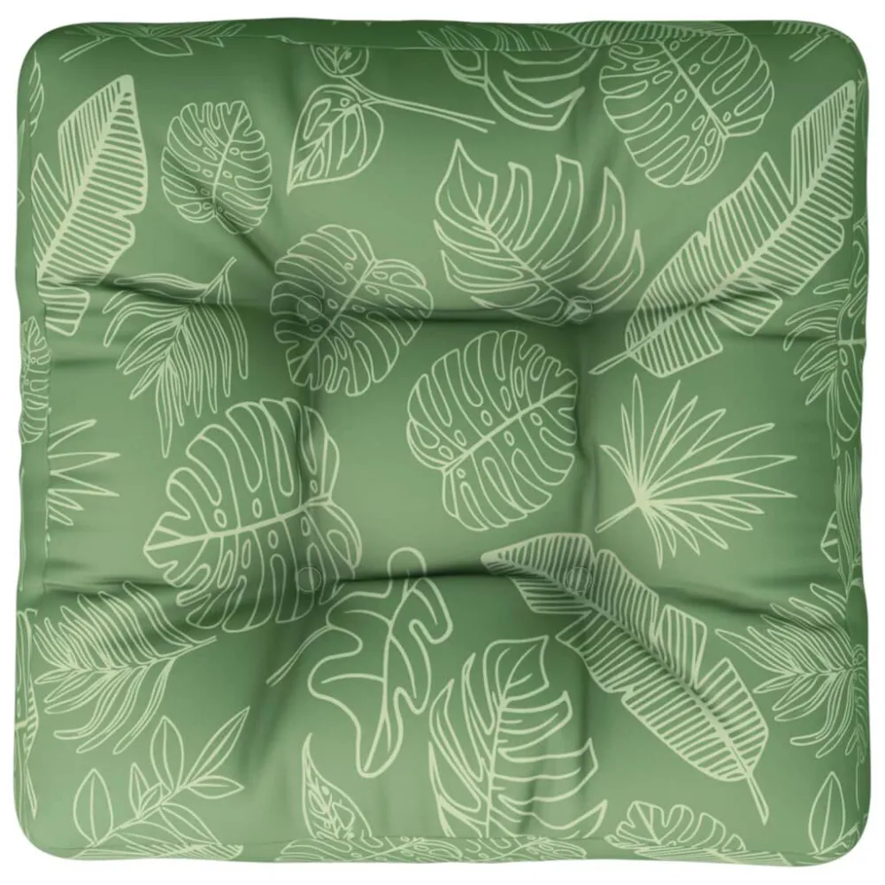 Almofadão para sofá de paletes 50x50x12 cm tecido regular folhas