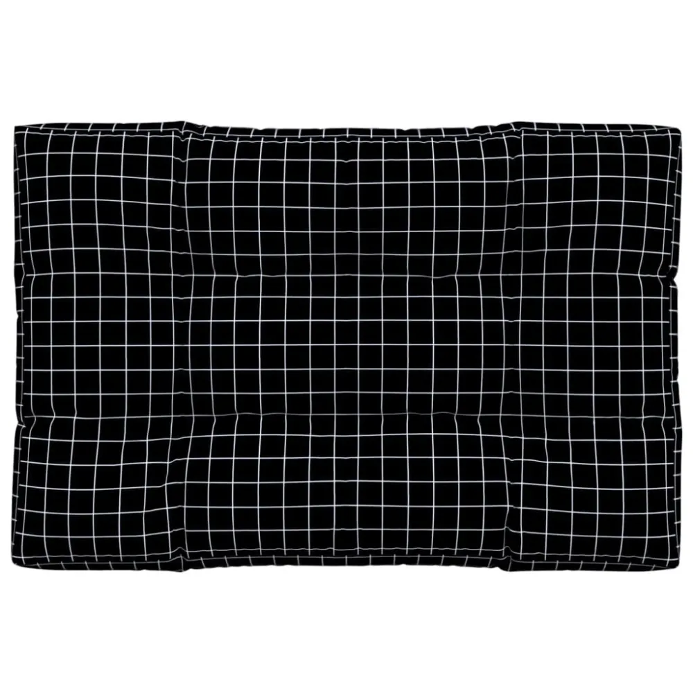 Design Exclusivo Almofadão para sofá de paletes 120x80x12 cm tecido xadrez preto