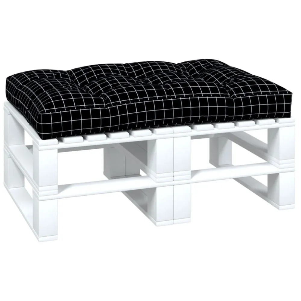 Design Exclusivo Almofadão para sofá de paletes 120x80x12 cm tecido xadrez preto