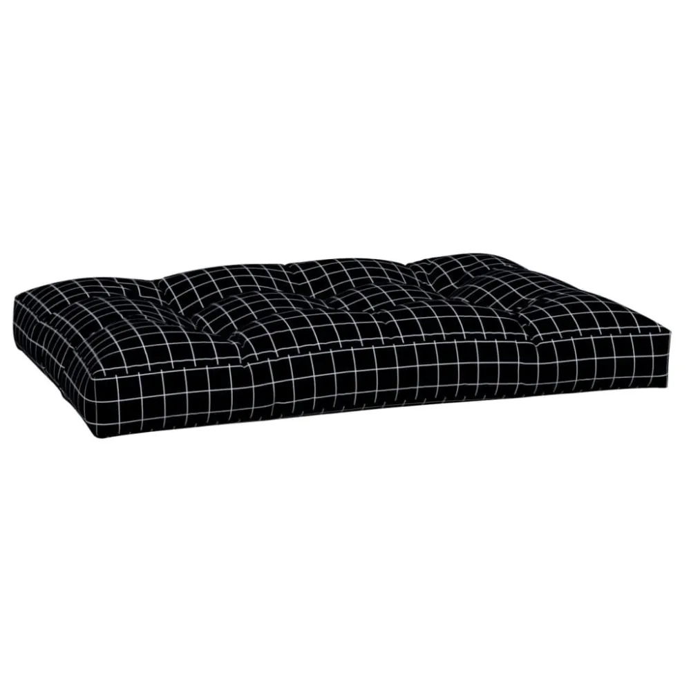 Design Exclusivo Almofadão para sofá de paletes 120x80x12 cm tecido xadrez preto