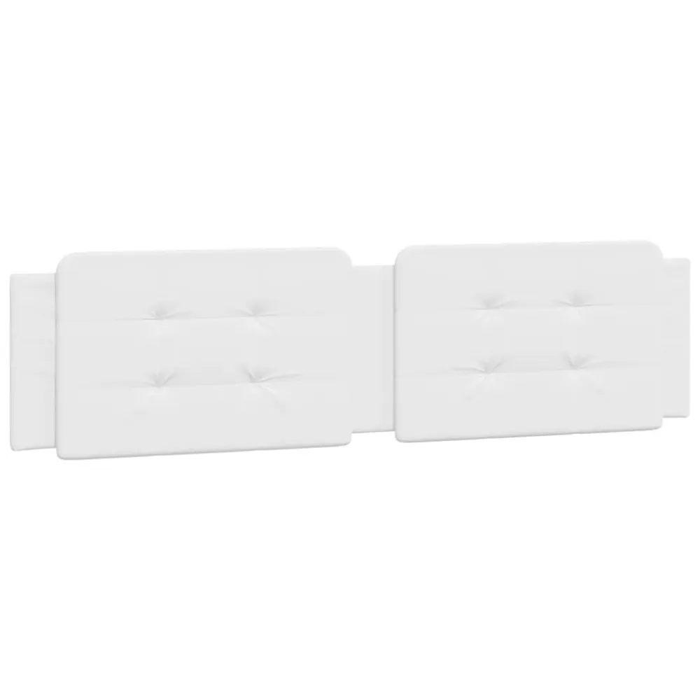 Almofadão de cabeceira 200 cm couro artificial branco em Azul Marinho