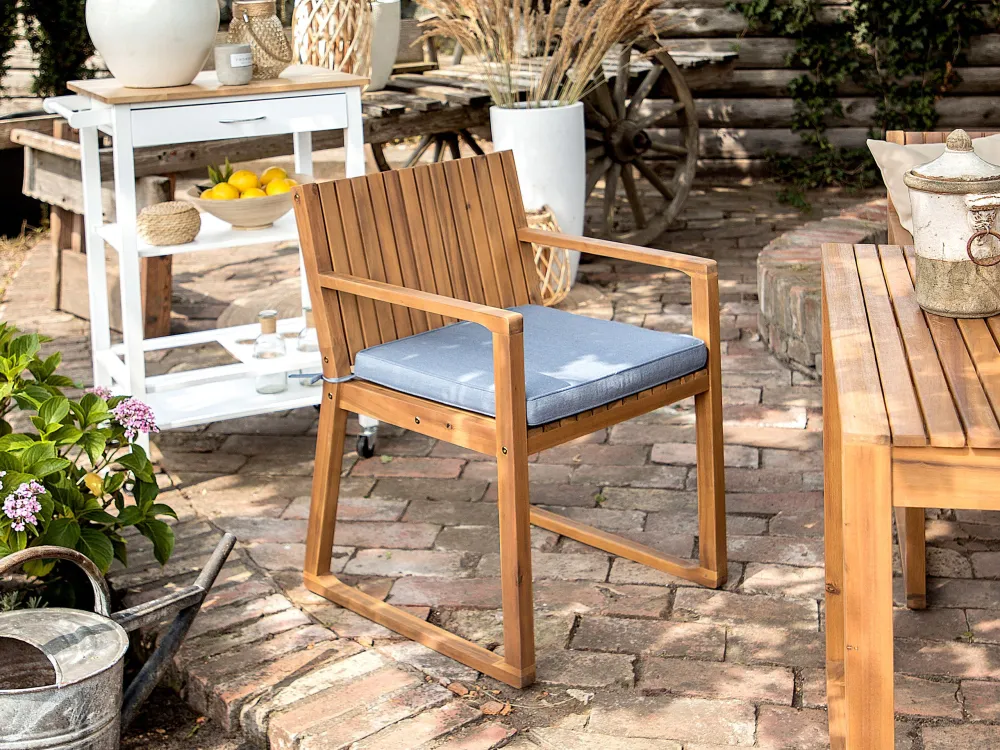 Almofada para cadeira de jardim azul SASSARI em Tecido Sunbrella
