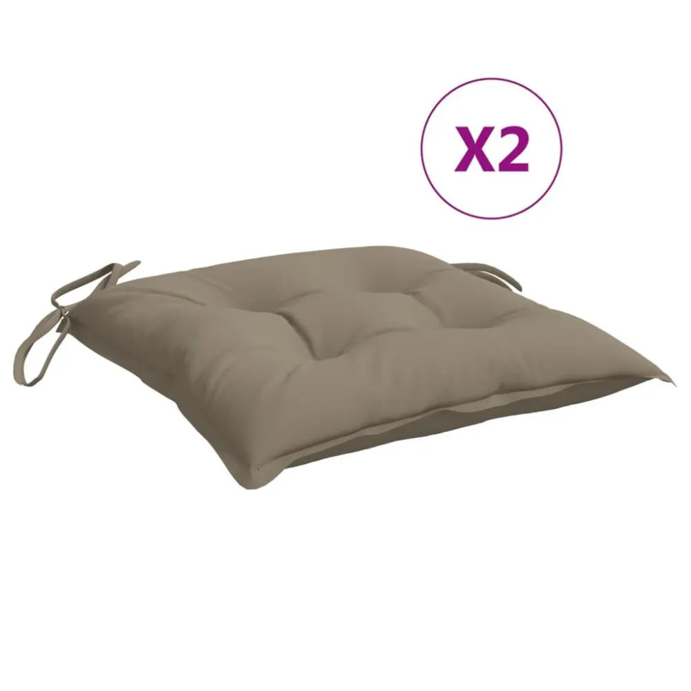 Almofadões de cadeira 2 pcs tecido oxford cinza-acastanhado para Piscina e Jardim