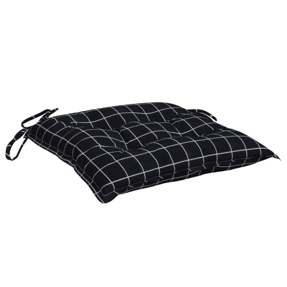 Almofadões para cadeira 6 pcs tecido oxford básico xadrez preto