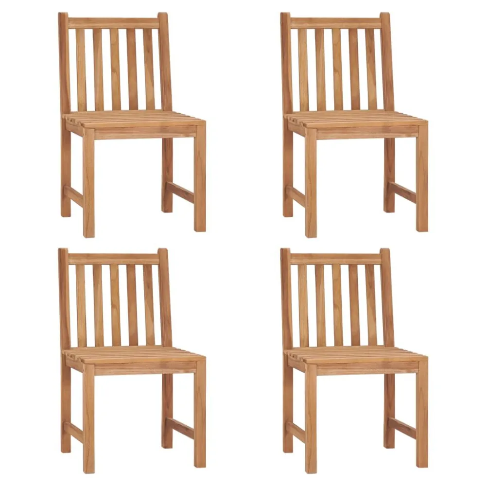 Banco de Jardim Cadeiras de jardim com almofadões 4 pcs madeira de teca maciç