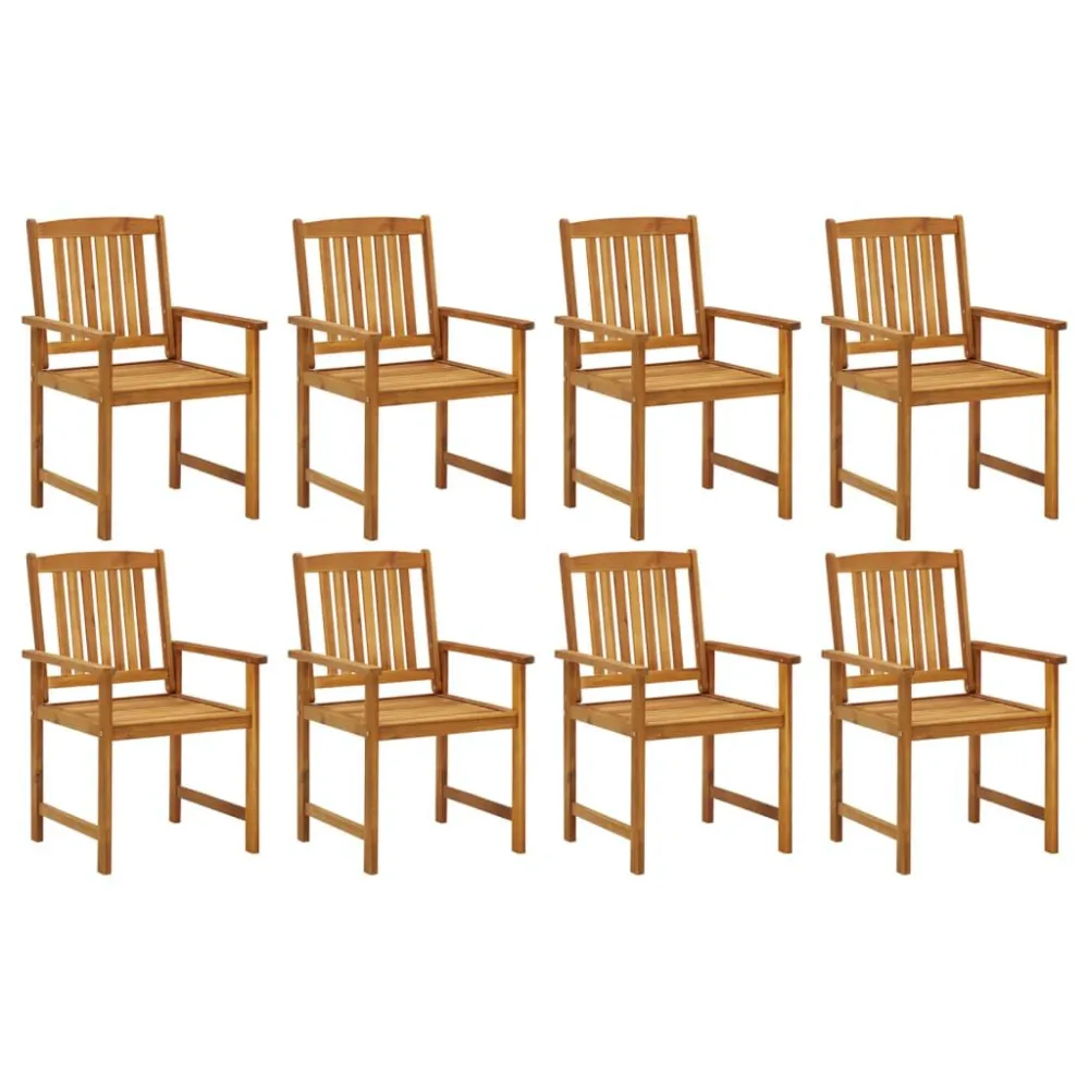 Banco de Jardim Cadeiras de jardim com almofadões 8 pcs acácia maciç