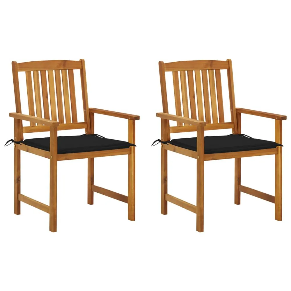 Banco de Jardim Cadeiras de jardim com almofadões 2 pcs acácia maciç