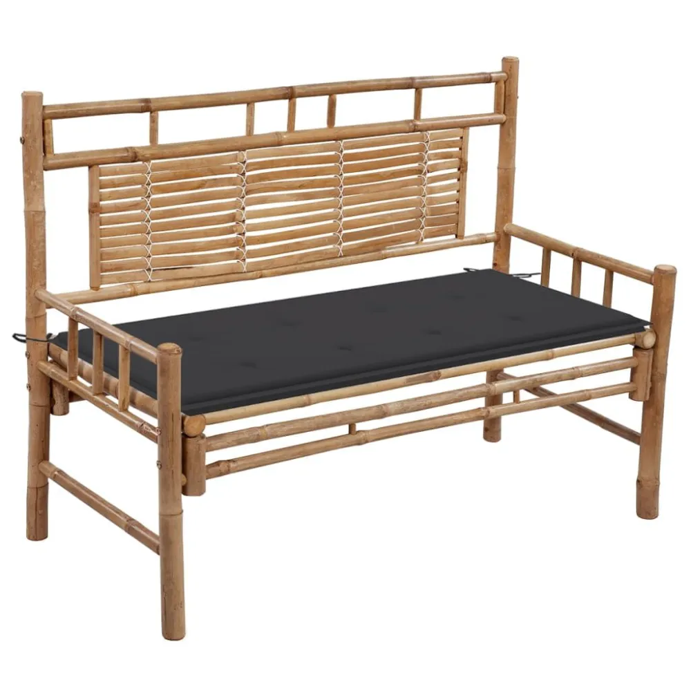 Banco de jardim com almofadão 120 cm bambu para Relaxamento ao Ar Livre