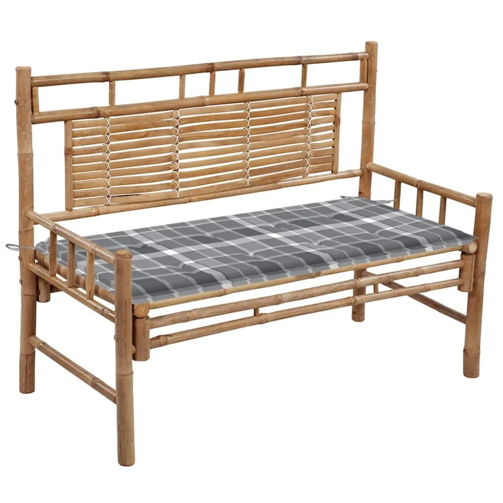 Banco de jardim com almofadão 120 cm bambu Dobrável e Portátil