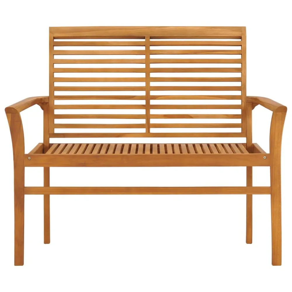 Banco de jardim com almofadão azul 112 cm teca maciç com Revestimento em Textilene