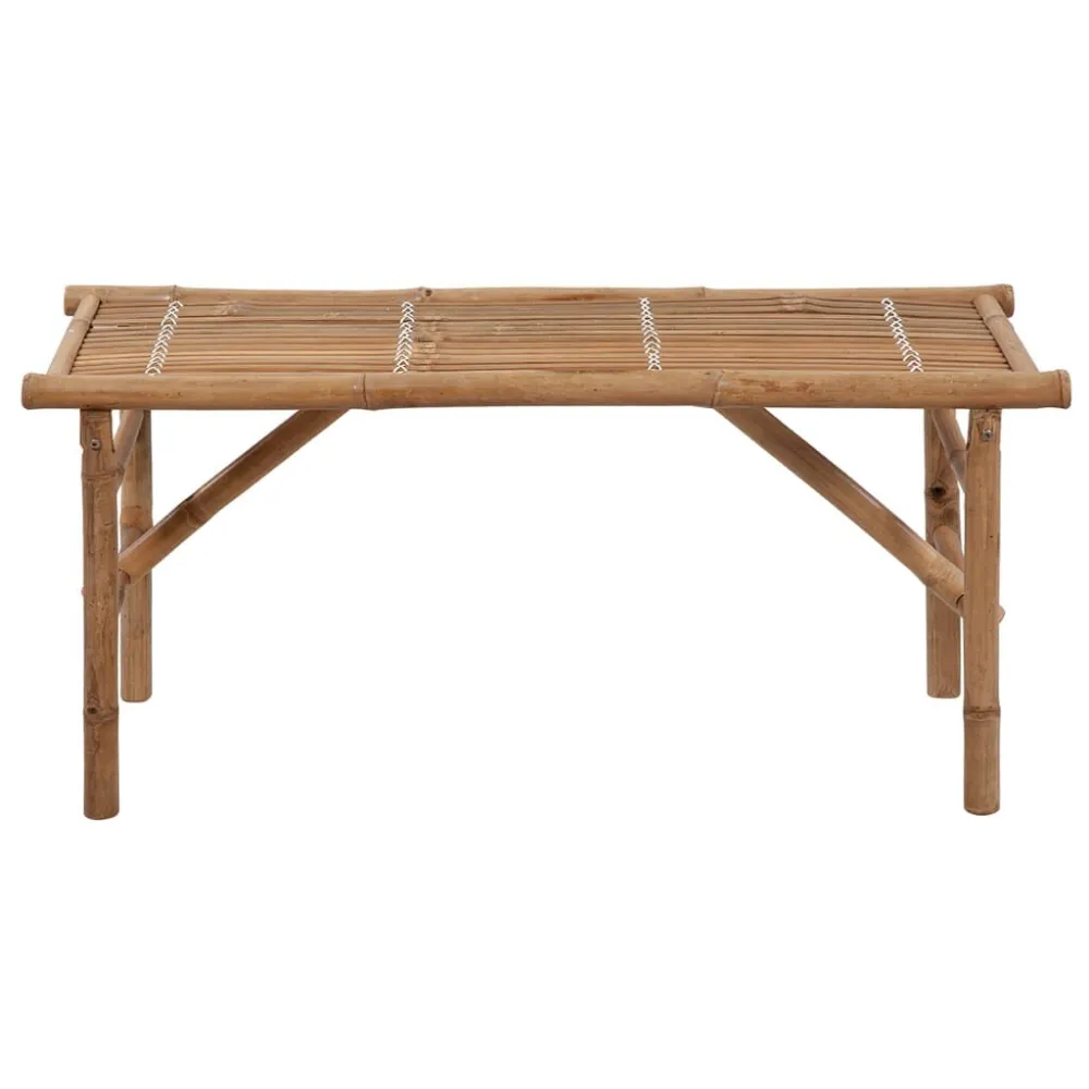 Banco de jardim dobrável com almofadão 118 cm bambu com Apoio para Bebidas