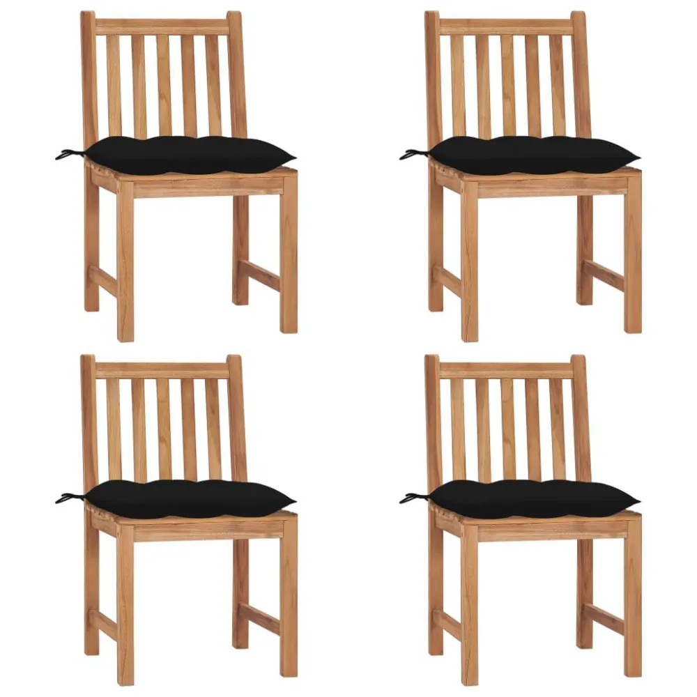 Banco de Madeira para Cadeiras de jardim com almofadões 4 pcs madeira de teca maciç
