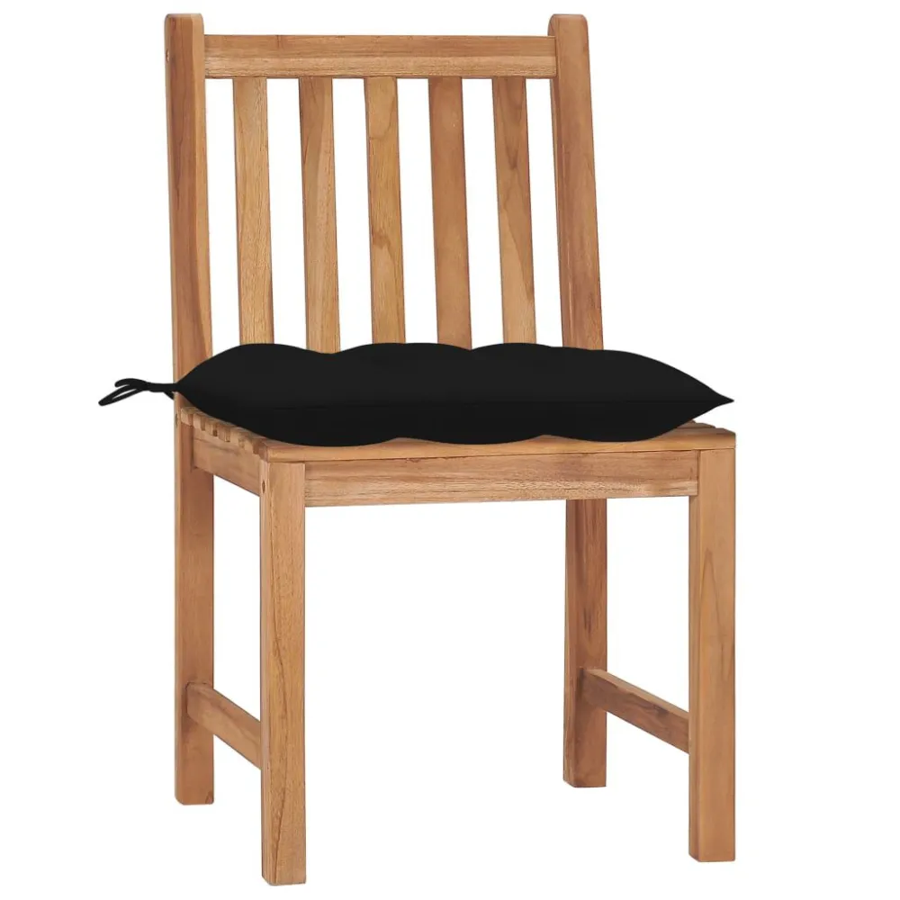 Banco de Madeira para Cadeiras de jardim com almofadões 4 pcs madeira de teca maciç
