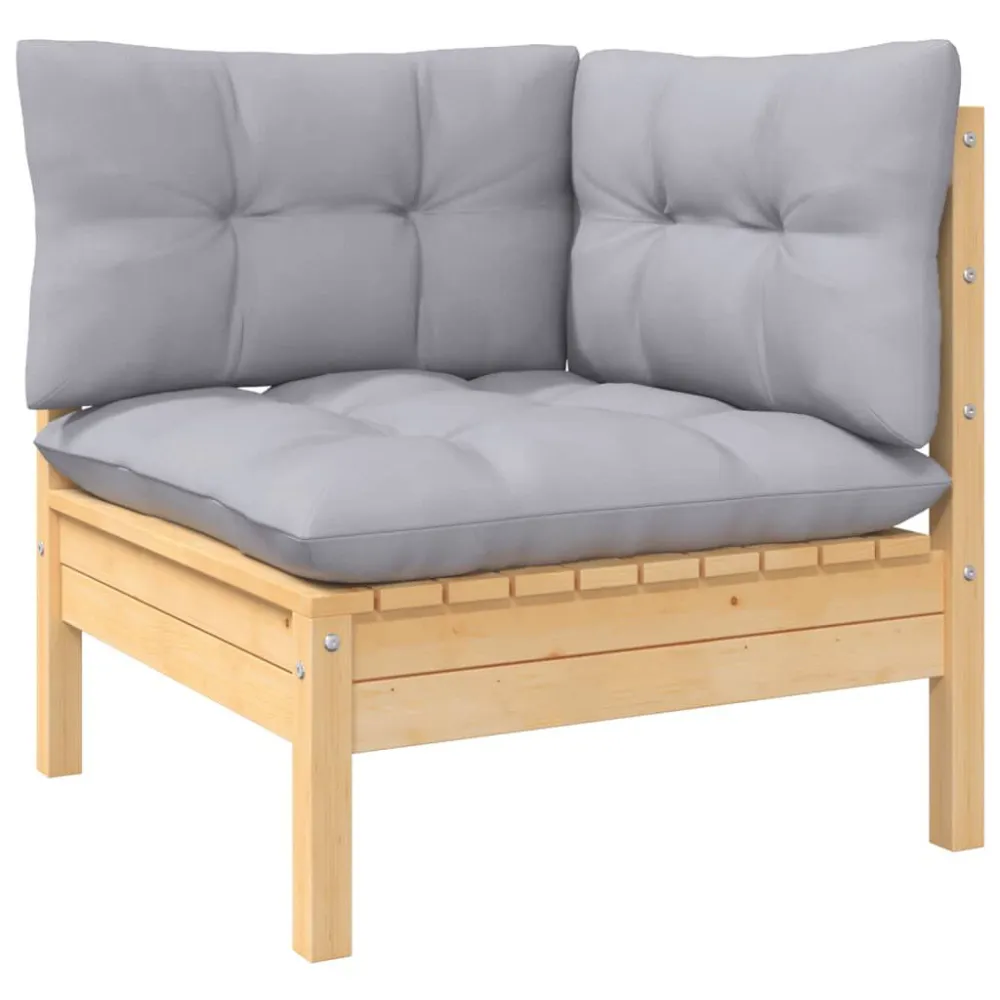 Banco de Madeira para 7 pcs conjunto lounge jardim com almofadões creme pinho maciço