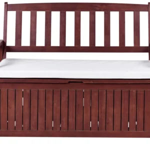 Bancos de jardim com almofadas SOVANA Madeira de acácia Branco com Almofada Inclusa