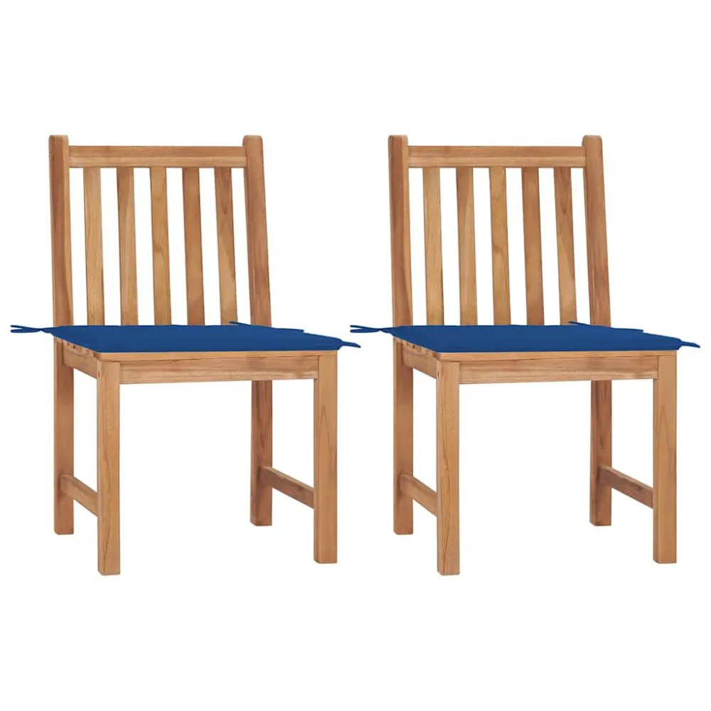 Cadeira de Balanço Cadeiras de jardim com almofadões 2 pcs madeira de teca maciç