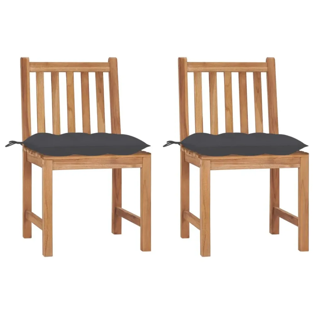 Cadeira de Balanço Cadeiras de jardim com almofadões 2 pcs teca maciç
