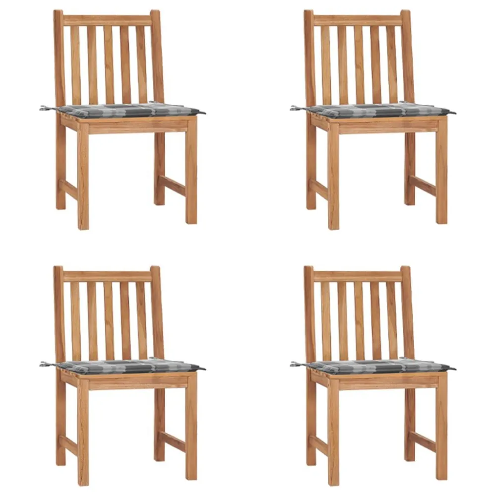 Cadeira de Balanço Cadeiras de jardim com almofadões 4 pcs madeira de teca maciç