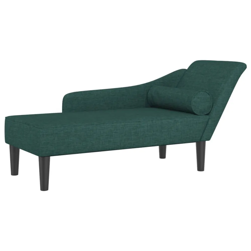 Cadeira de Balanço Chaise lounge com almofadões tecido verde-escuro