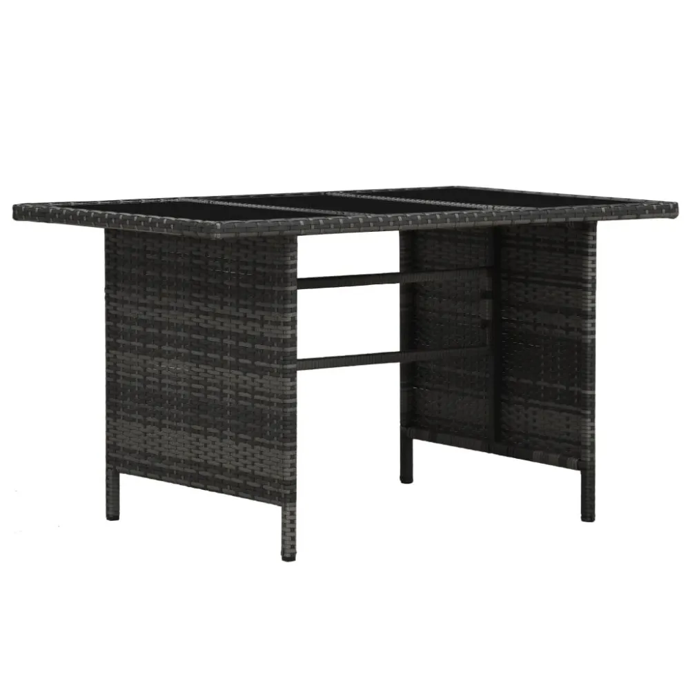 Cadeira de Balanço 4 pcs conjunto lounge de jardim com almofadões vime PE cinzento