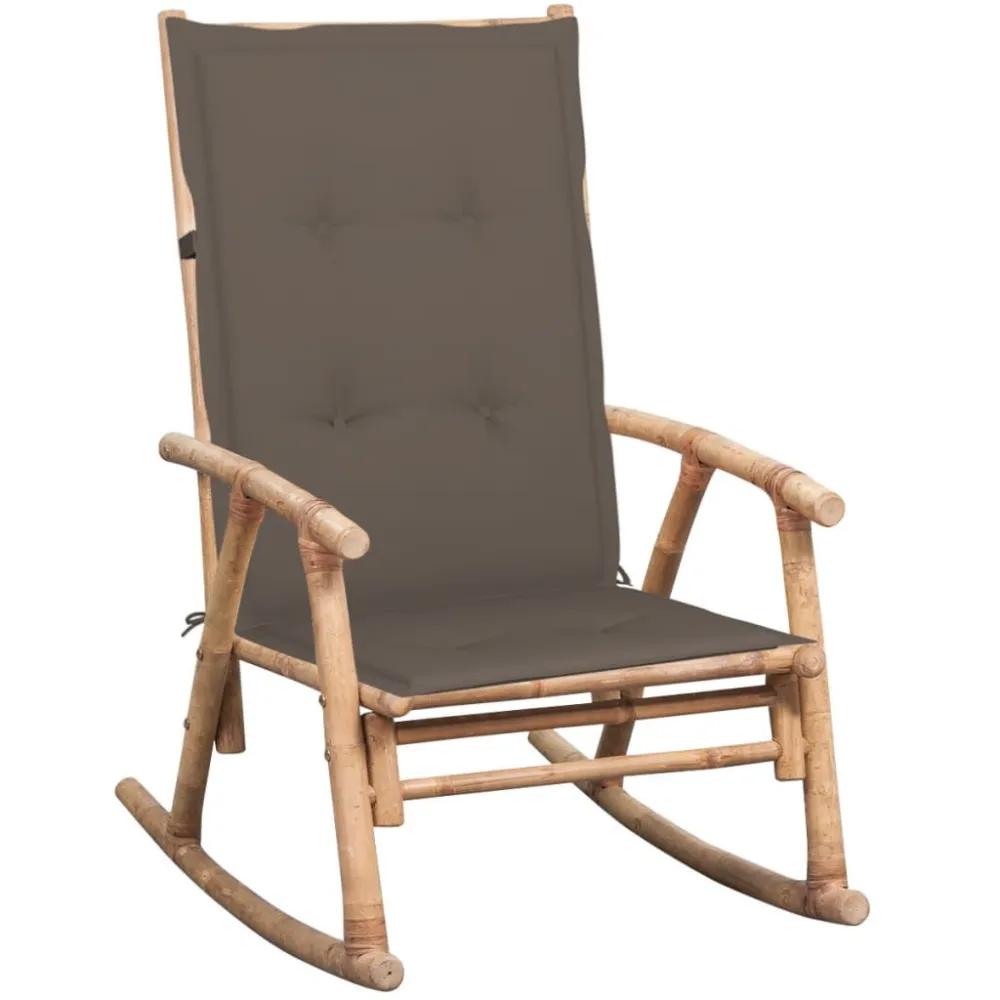 Cadeira de baloiço com almofadão bambu para Piscina e Jardim