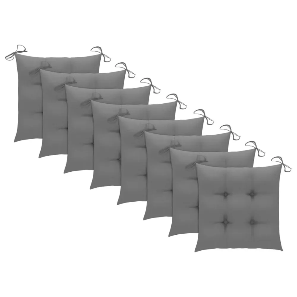 Cadeira Dobrável Cadeiras de jardim com almofadões 8 pcs acácia maciç
