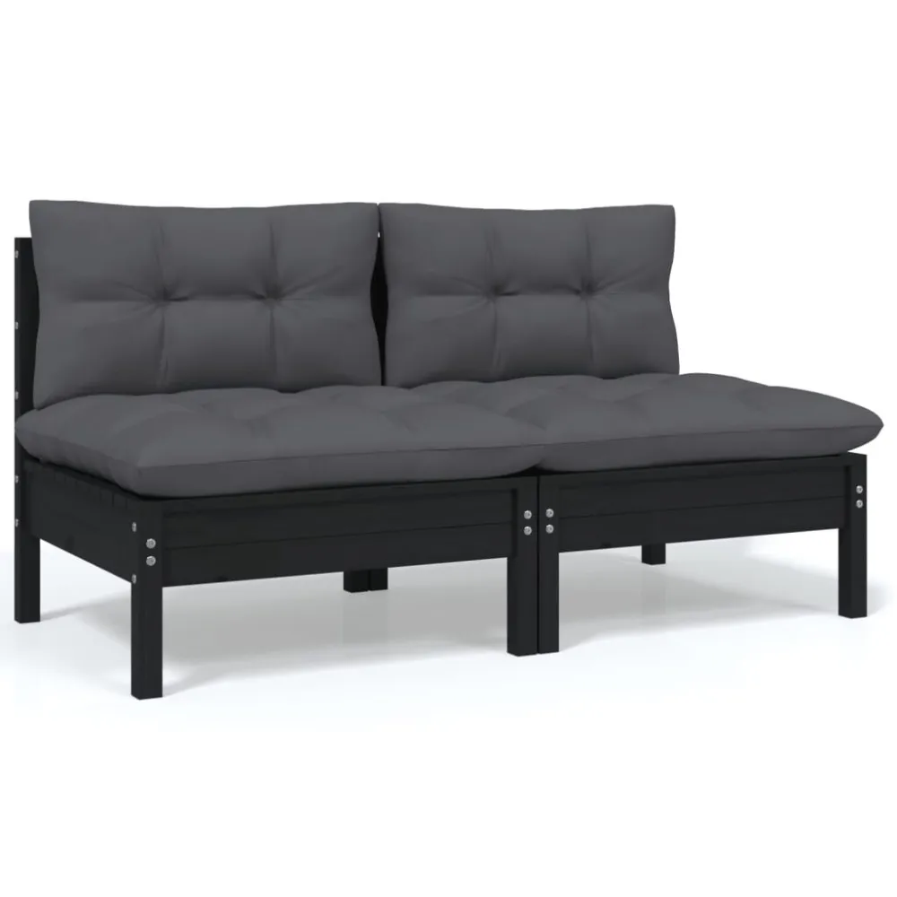 Cadeira Dobrável 9 pcs conjunto lounge jardim com almofadões pinho maciço