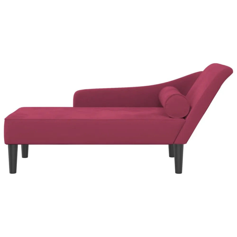 Cadeira de Jardim Chaise longue com almofadões veludo vermelho tinto