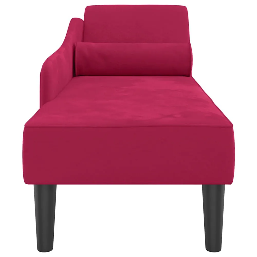 Cadeira de Jardim Chaise longue com almofadões veludo vermelho tinto