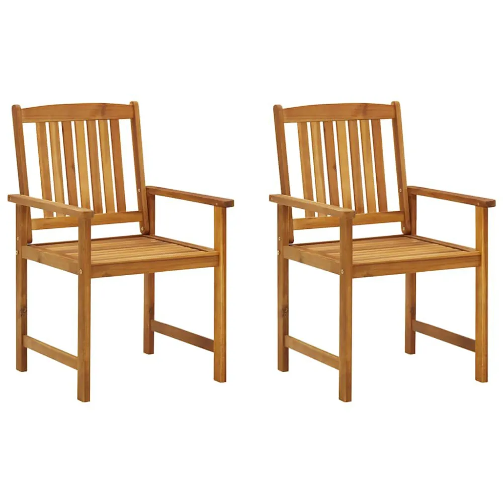 Cadeiras de jardim com almofadões 2 pcs acácia maciç com Revestimento em Textilene