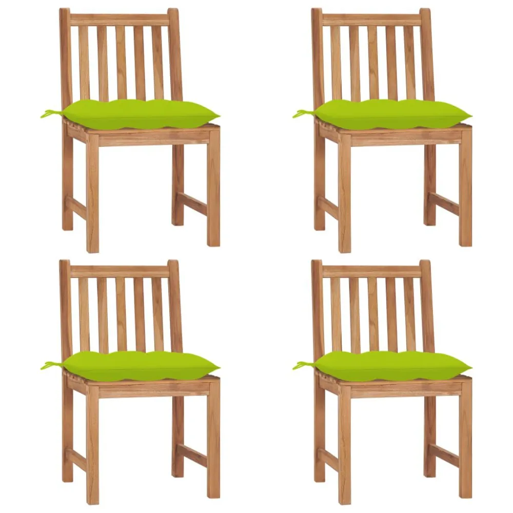 Cadeiras de jardim com almofadões 4 pcs madeira de teca maciç com Revestimento em Textilene