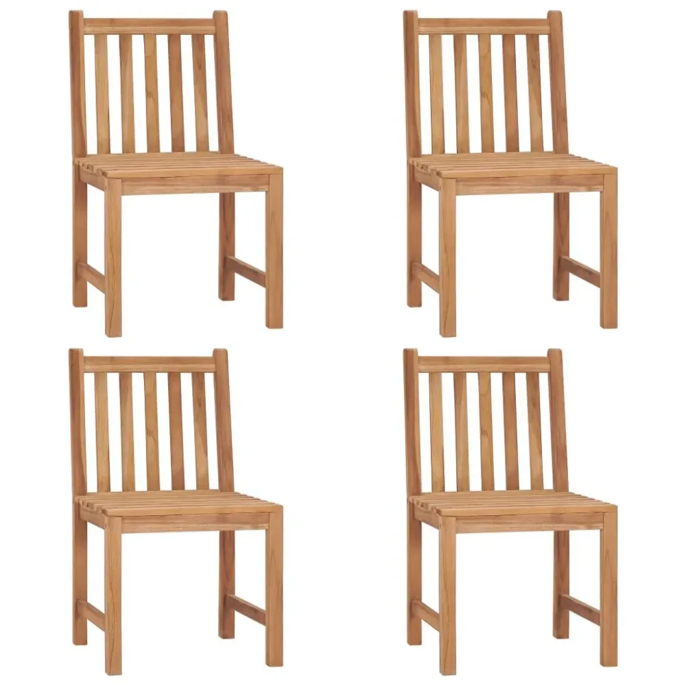 Cadeiras de jardim com almofadões 4 pcs madeira de teca maciç | Montagem Fácil e Rápida