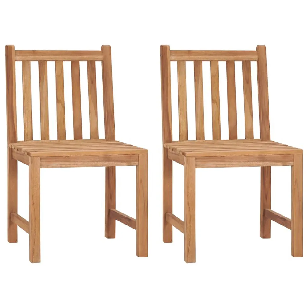 Cadeiras de jardim com almofadões 2 pcs teca maciç com Tecido Impermeável UV