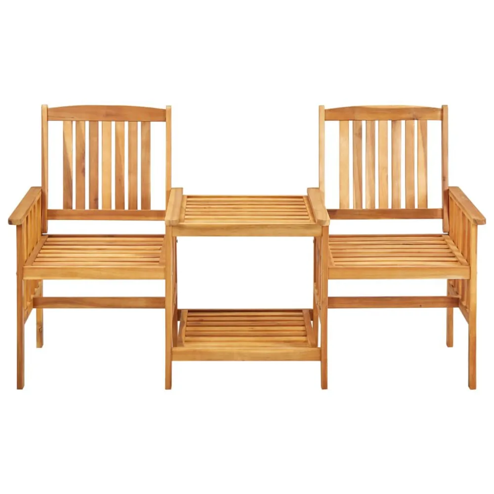 Cadeiras de jardim com mesa de centro e almofadões acácia maciç para Relaxamento ao Ar Livre