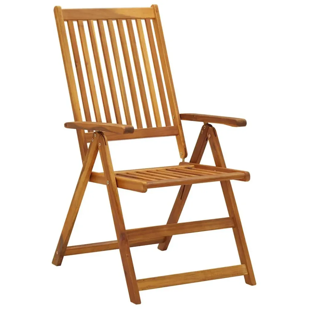Cadeiras de jardim dobráveis com almofadões 3 pcs acácia maciç com Almofada Inclusa