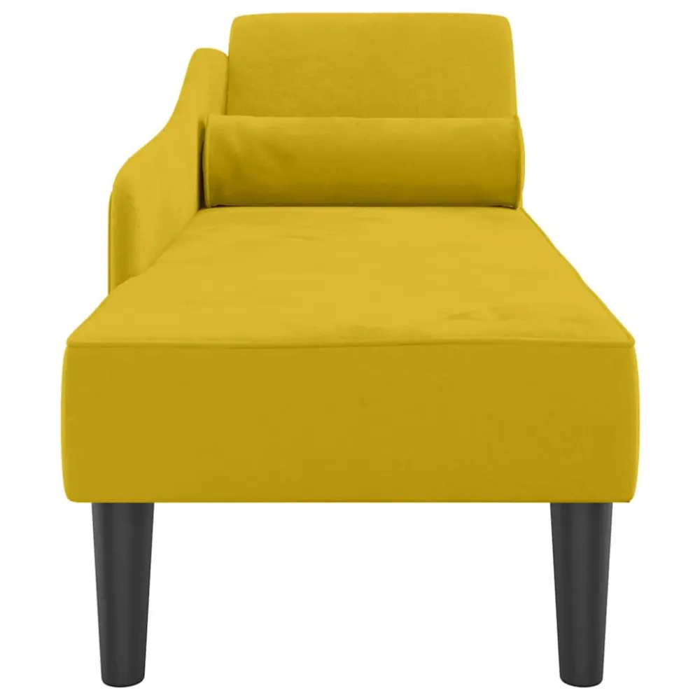 Chaise longue com almofadões veludo amarelo com Revestimento em Textilene