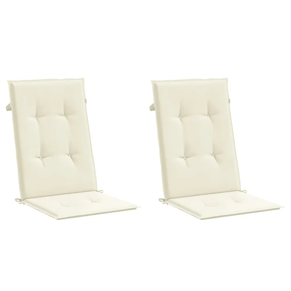 Conjunto Completo de Almofadões para cadeiras altas de jardim 2 pcs tecido creme