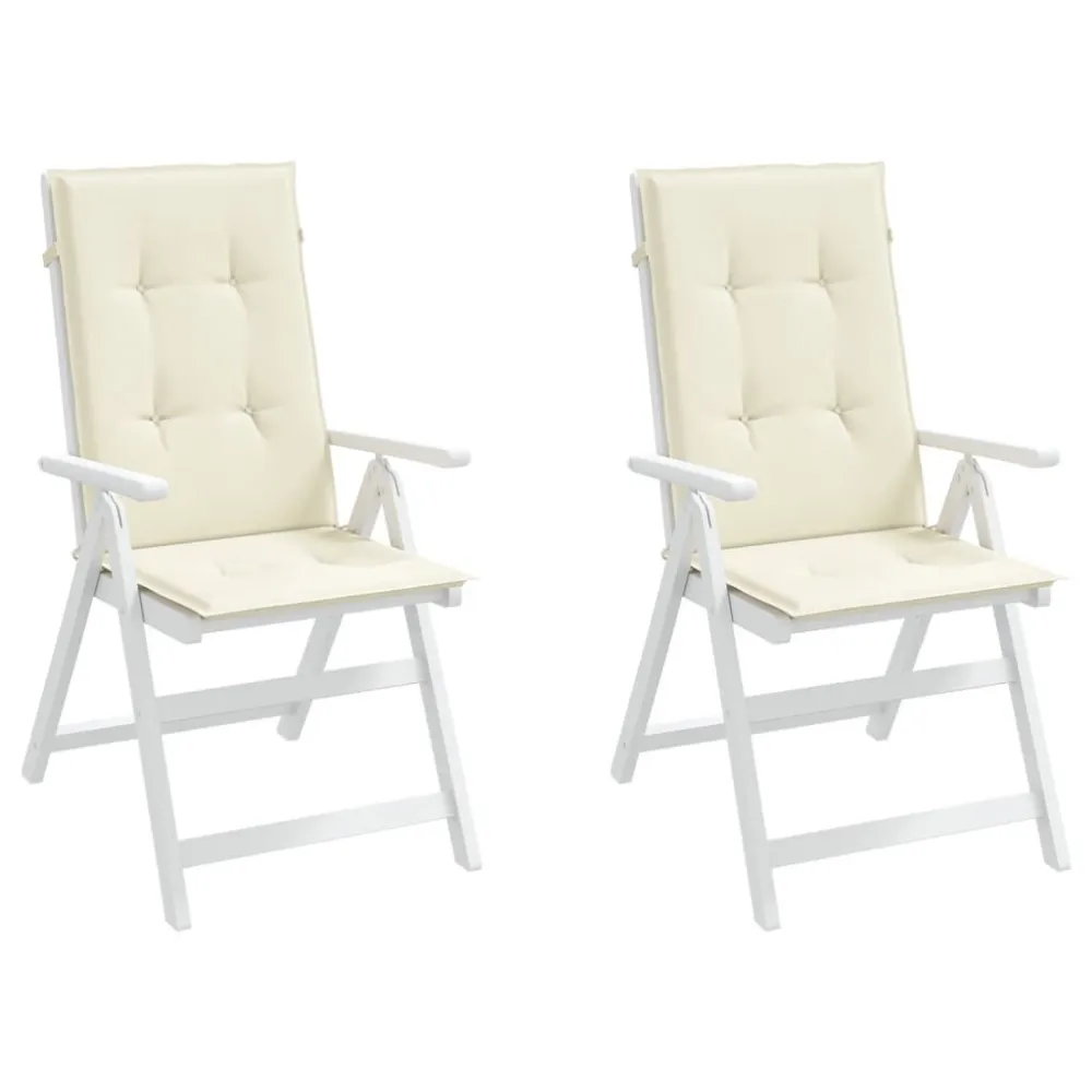 Conjunto Completo de Almofadões para cadeiras altas de jardim 2 pcs tecido creme