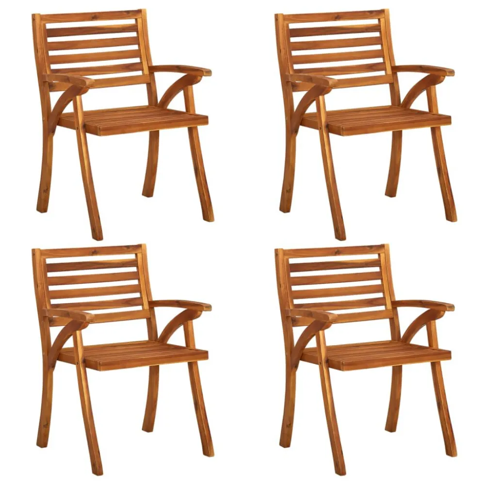 Conjunto Completo de Cadeiras de jardim com almofadões 4 pcs madeira de acácia maciç