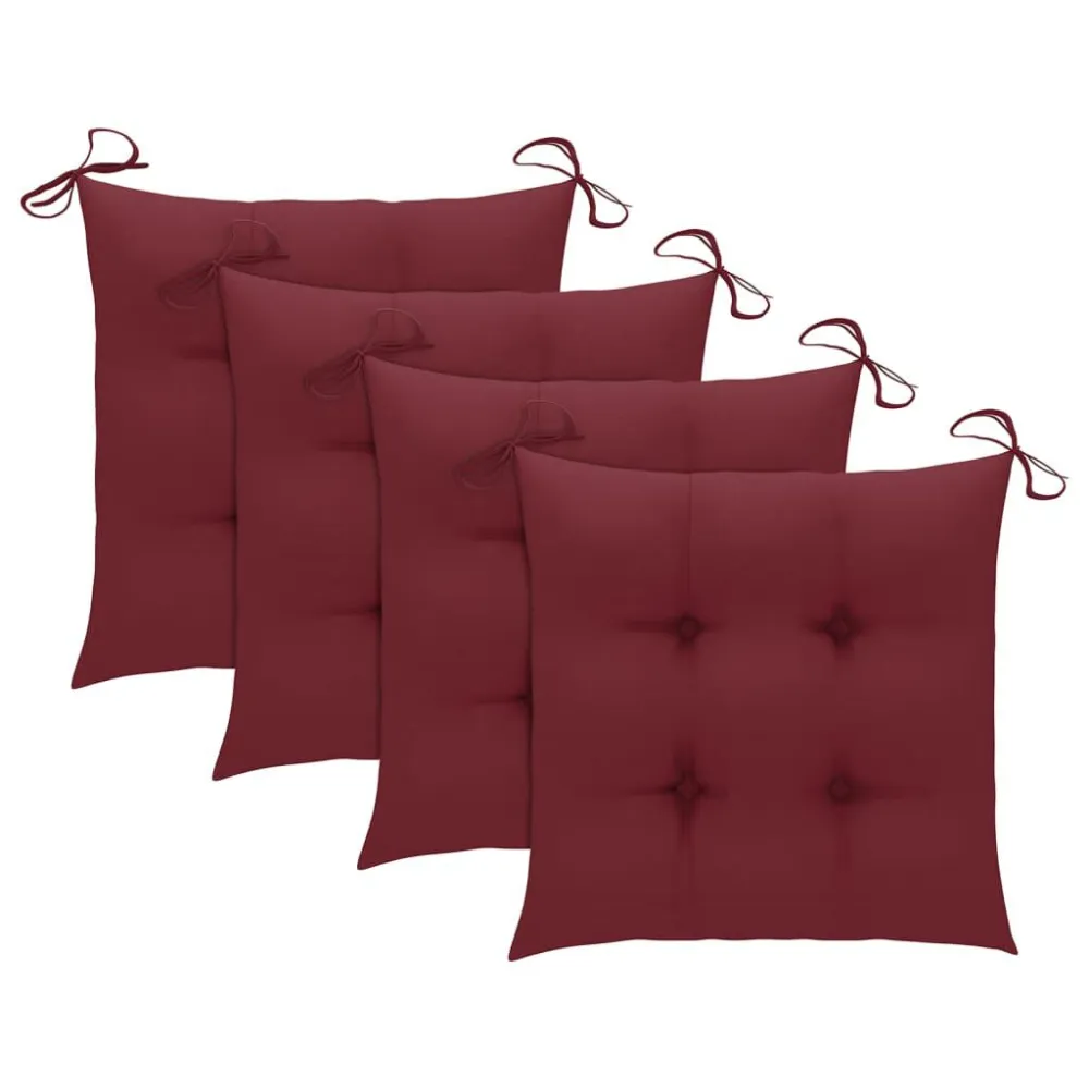 Conjunto Completo de Cadeiras de jardim com almofadões 4 pcs madeira de acácia maciç