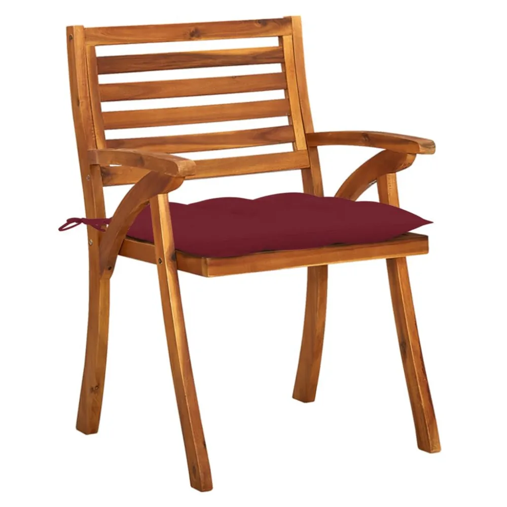 Conjunto Completo de Cadeiras de jardim com almofadões 4 pcs madeira de acácia maciç