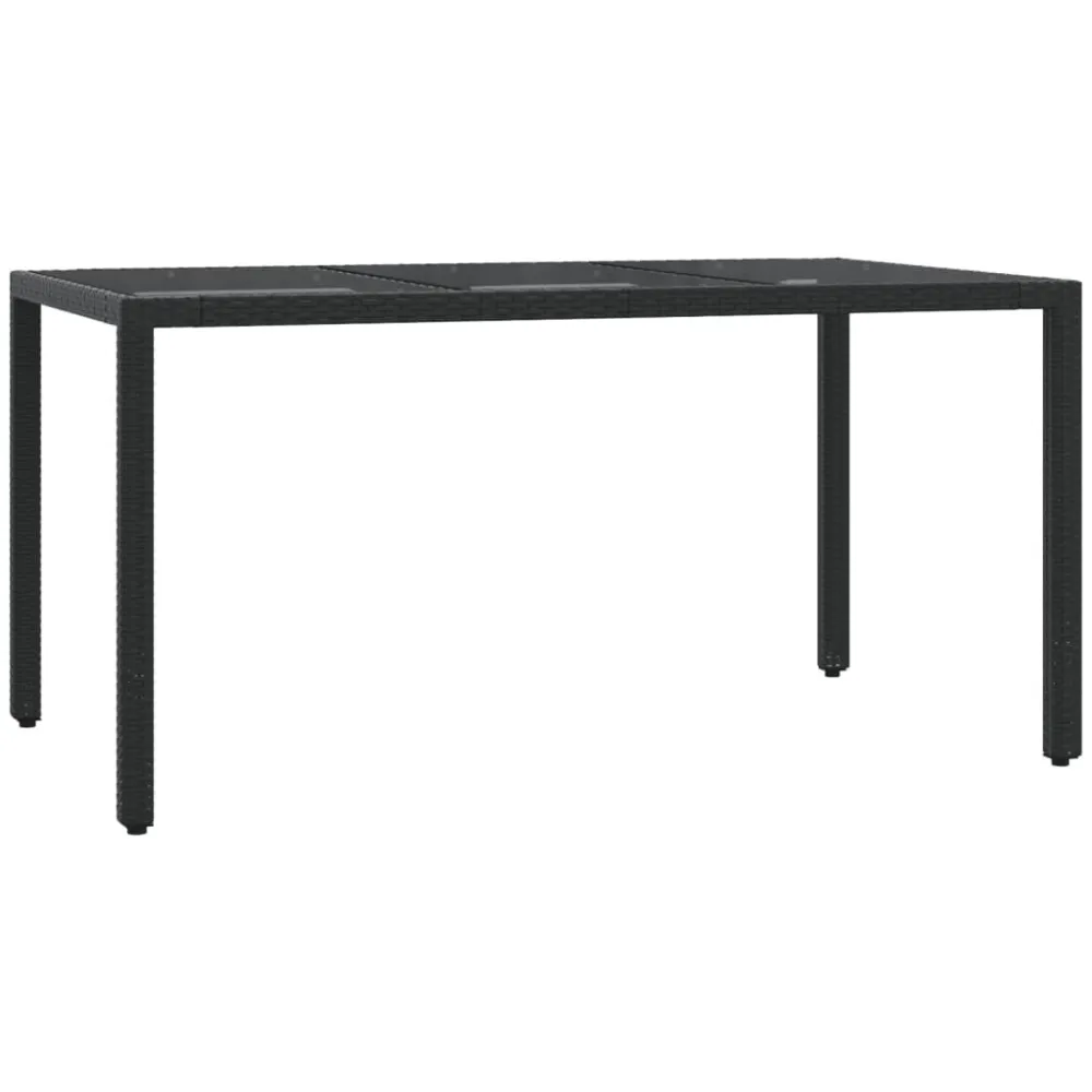 Conjunto Completo de 5 pcs conjunto de jantar para jardim com almofadões vime PE preto